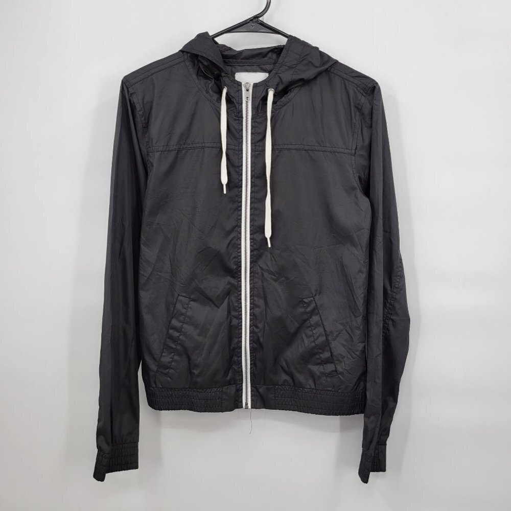 Zine Windbreaker Hooded Jacket Water Resistant Full Zip Slim Fit Medium Womens